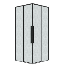 Душевое ограждение Grossman Galaxy 300.K33.01.8080.21.02 (80х80х195) квадрат,раздвижная,черный матовый,стекло шиншилла