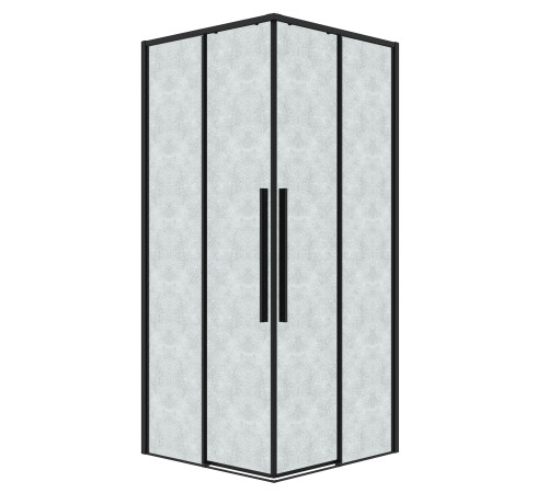 Душевое ограждение Grossman Galaxy 300.K33.01.8080.21.02 (80х80х195) квадрат,раздвижная,черный матовый,стекло шиншилла