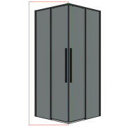 1/2 душевого ограждения Grossman Galaxy 1/2.K33.01.12.21.10 (120х195) черный матовый,стекло тонированное