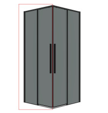 1/2 душевого ограждения Grossman Galaxy 1/2.K33.01.10.21.10 (100х195) черный матовый,стекло тонированное