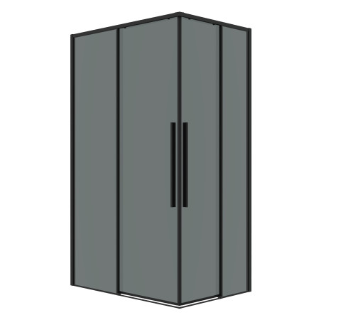 Душевое ограждение Grossman Galaxy 1/2.K33.01.11.21.10-1/2.K33.01.80.21.10 (110х80х195) раздвижная,черный матовый,стекло тонированное