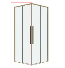 1/2 душевого ограждения Grossman Galaxy 1/2.K33.01.10.32.00 (100*195) золото сатин,стекло прозрачное