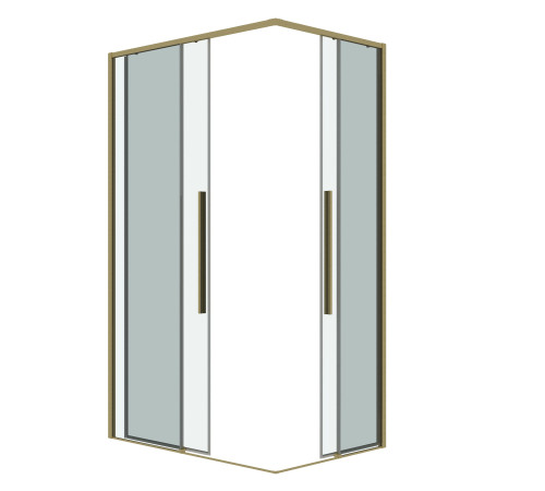 Душевое ограждение Grossman Galaxy 1/2.K33.01.12.32.00-1/2.K33.01.80.32.00 (120х80х195) раздвижная,золото сатин,стекло прозрачное