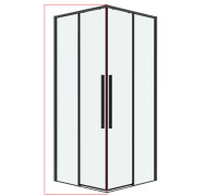 1/2 душевого ограждения Grossman Galaxy 1/2.K33.01.90.42.00 (90х195) графит сатин,стекло прозрачное