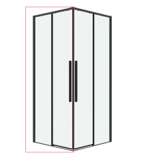 1/2 душевого ограждения Grossman Galaxy 1/2.K33.01.10.42.00 (100х195) графит сатин,стекло прозрачное