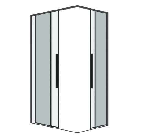Душевое ограждение Grossman Galaxy 1/2.K33.01.10.42.00-1/2.K33.01.80.42.00 (100х80х195) раздвижная,графит сатин,стекло прозрачное