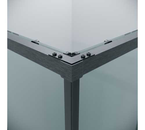 1/2 душевого ограждения Grossman Galaxy 1/2.K33.01.10.42.00 (100х195) графит сатин,стекло прозрачное