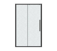 Дверь в нишу Grossman Cosmo 100.K33.02.120.21.02 (120х195) черный матовый,стекло шиншилла,раздвижная