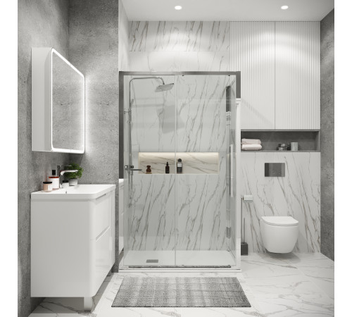 Душевое ограждение Grossman Cosmo 100.K33.02.120.10.00-200.K33.02.100.10.00 (120х100х195) раздвижная,хром,стекло прозрачное