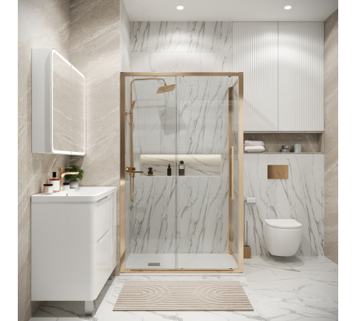 Боковая стенка Grossman Cosmo 200.K33.02.70.32.00 (70х195) золото сатин,стекло прозрачное