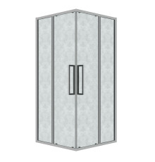 Душевое ограждение Grossman Cosmo 300.K33.02.8080.10.02 (80х80х195) квадрат,раздвижная,хром,стекло шиншилла