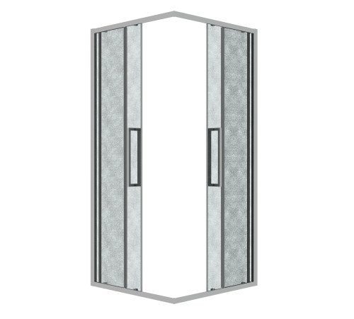 Душевое ограждение Grossman Cosmo 300.K33.02.1010.10.02 (100х100х195) квадрат,раздвижная,хром,стекло шиншилла