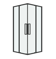 Душевое ограждение Grossman Cosmo 300.K33.02.8080.21.00 (80х80х195) квадрат,раздвижная,черный матовый,стекло прозрачное
