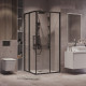 Душевое ограждение Grossman Cosmo 300.K33.02.8080.21.00 (80х80х195) квадрат,раздвижная,черный матовый,стекло прозрачное