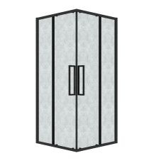 Душевое ограждение Grossman Cosmo 300.K33.02.8080.21.02 (80х80х195) квадрат,раздвижная,черный матовый,стекло шиншилла