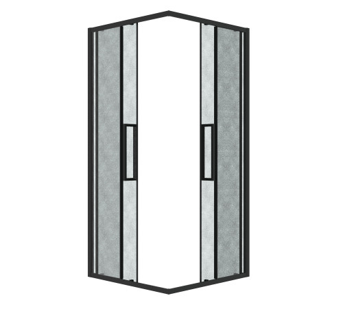 Душевое ограждение Grossman Cosmo 300.K33.02.9090.21.02 (90х90х195) квадрат,раздвижная,черный матовый,стекло шиншилла