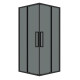 Душевое ограждение Grossman Cosmo 300.K33.02.9090.21.10 (90х90х195) квадрат,раздвижная,черный матовый,стекло тонированное