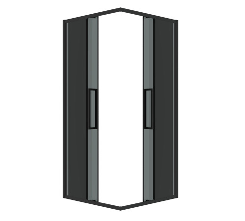 Душевое ограждение Grossman Cosmo 300.K33.02.9090.21.10 (90х90х195) квадрат,раздвижная,черный матовый,стекло тонированное