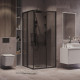 Душевое ограждение Grossman Cosmo 300.K33.02.9090.21.10 (90х90х195) квадрат,раздвижная,черный матовый,стекло тонированное