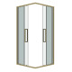 Душевое ограждение Grossman Cosmo 300.K33.02.8080.32.00 (80х80х195) квадрат,раздвижная,золото сатин,стекло прозрачное