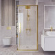 Душевое ограждение Grossman Cosmo 300.K33.02.8080.32.00 (80х80х195) квадрат,раздвижная,золото сатин,стекло прозрачное