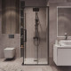 Душевое ограждение Grossman Cosmo 300.K33.02.8080.42.00 (80х80х195) квадрат,раздвижная,графит сатин,стекло прозрачное