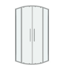 Душевое ограждение Grossman Cosmo 301.K33.02.8080.10.00 (80х80х195) четверть круга,раздвижная,хром,стекло прозрачное