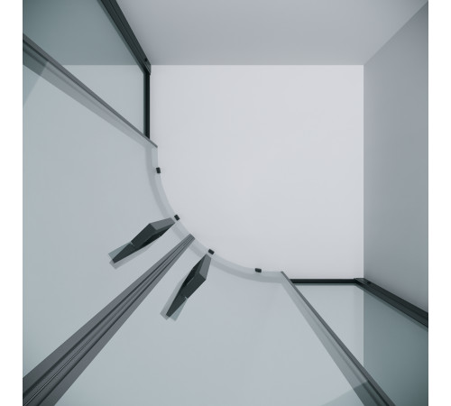 Душевое ограждение Grossman Cosmo 301.K33.02.9090.21.00 (90х90х195) четверть круга,раздвижная,черный матовый,стекло прозрачное