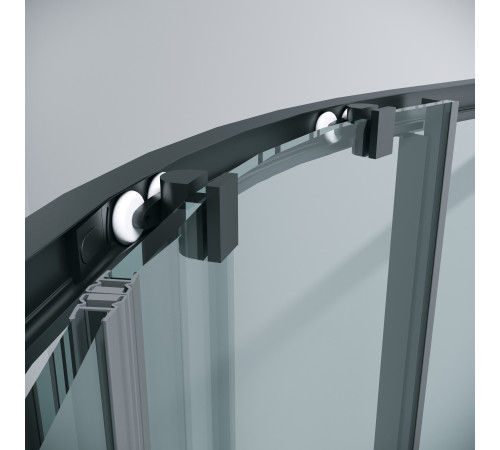 Душевое ограждение Grossman Cosmo 301.K33.02.9090.21.00 (90х90х195) четверть круга,раздвижная,черный матовый,стекло прозрачное