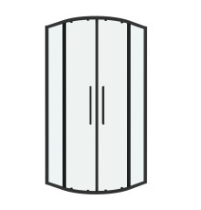 Душевое ограждение Grossman Cosmo 301.K33.02.8080.21.00 (80х80х195) четверть круга,раздвижная,черный матовый,стекло прозрачное