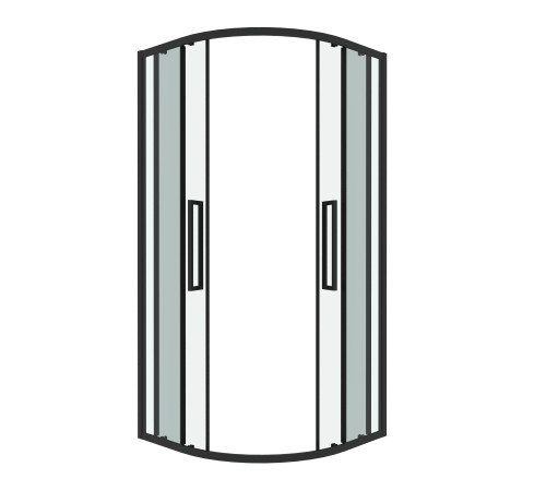 Душевое ограждение Grossman Cosmo 301.K33.02.9090.21.00 (90х90х195) четверть круга,раздвижная,черный матовый,стекло прозрачное