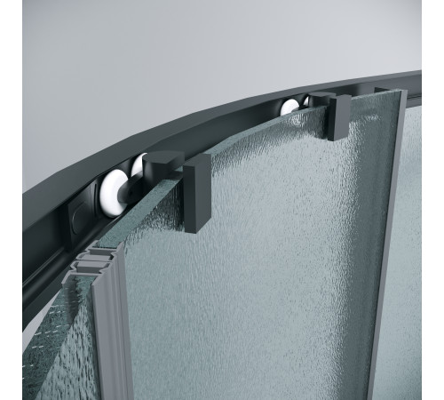 Душевое ограждение Grossman Cosmo 300.K33.02.9090.21.02 (90х90х195) квадрат,раздвижная,черный матовый,стекло шиншилла