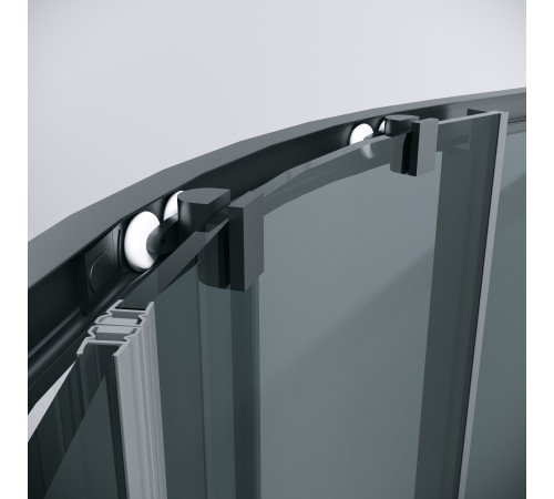 Душевое ограждение Grossman Cosmo 301.K33.02.9090.21.10 (90х90х195) четверть круга,раздвижная,черный матовый,стекло тонированное