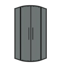 Душевое ограждение Grossman Cosmo 301.K33.02.1010.21.10 (100х100х195) четверть круга,раздвижная,черный матовый,стекло тонированное