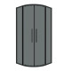 Душевое ограждение Grossman Cosmo 301.K33.02.9090.21.10 (90х90х195) четверть круга,раздвижная,черный матовый,стекло тонированное