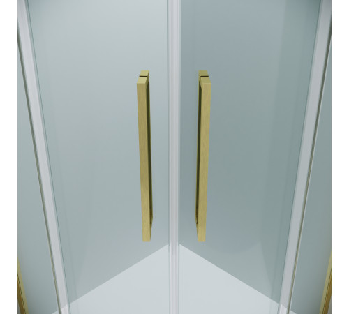 Душевое ограждение Grossman Cosmo 301.K33.02.1010.32.00 (100х100х195) четверть круга,раздвижная,золото сатин,стекло прозрачное