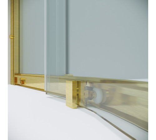 Душевое ограждение Grossman Cosmo 301.K33.02.1010.32.00 (100х100х195) четверть круга,раздвижная,золото сатин,стекло прозрачное