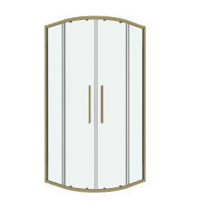 Душевое ограждение Grossman Cosmo 301.K33.02.1010.32.00 (100х100х195) четверть круга,раздвижная,золото сатин,стекло прозрачное