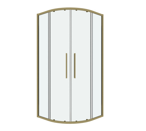 Душевое ограждение Grossman Cosmo 301.K33.02.1010.32.00 (100х100х195) четверть круга,раздвижная,золото сатин,стекло прозрачное