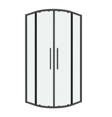 Душевое ограждение Grossman Cosmo 301.K33.02.1010.42.00 (100х100х195) четверть круга,раздвижная,графит сатин,стекло прозрачное