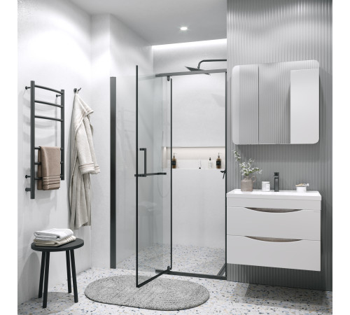 Дверь в нишу Grossman Pragma 100.K33.03.100.21.00 (100х195) черный матовый,стекло прозрачное,распашная