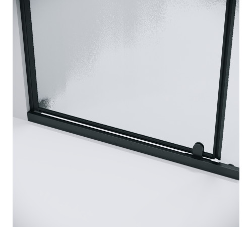 Дверь в нишу Grossman Pragma 100.K33.03.110.21.02 (110х195) черный матовый,стекло шиншилла,распашная