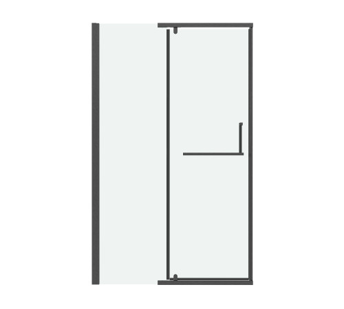 Дверь в нишу Grossman Pragma 100.K33.03.120.42.00 (120х195) графит сатин,стекло прозрачное,распашная