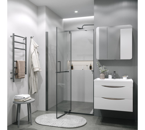 Дверь в нишу Grossman Pragma 100.K33.03.120.42.00 (120х195) графит сатин,стекло прозрачное,распашная