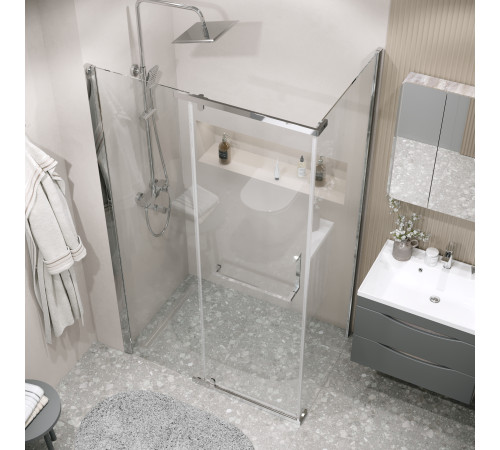 Боковая стенка Grossman Pragma 200.K33.03.100.10.00 (100х195) хром,стекло прозрачное