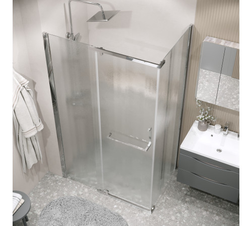 Боковая стенка Grossman Pragma 200.K33.03.100.10.02 (100х195) хром,стекло шиншилла