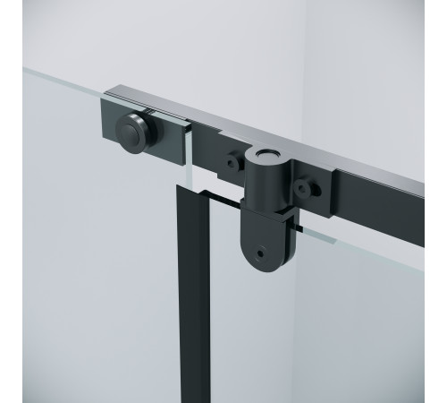 Душевое ограждение Grossman Pragma 100.K33.03.100.21.00-200.K33.03.80.21.00 (100х80х195) распашная,черный матовый,стекло прозрачное