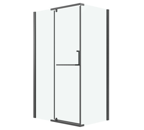 Боковая стенка Grossman Pragma 200.K33.03.100.42.00 (100х195) графит сатин,стекло прозрачное