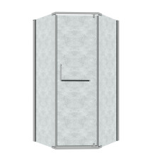 Душевое ограждение Grossman Pragma 302.K33.03.9090.10.02 (90х90х195) трапеция,распашная,хром,стекло шиншилла