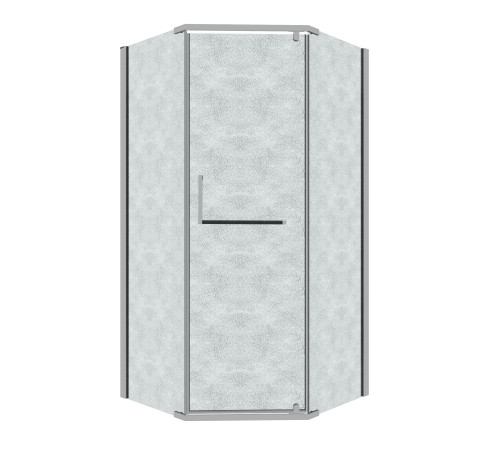 Душевое ограждение Grossman Pragma 302.K33.03.1010.10.02 (100х100х195) трапеция,распашная,хром,стекло шиншилла